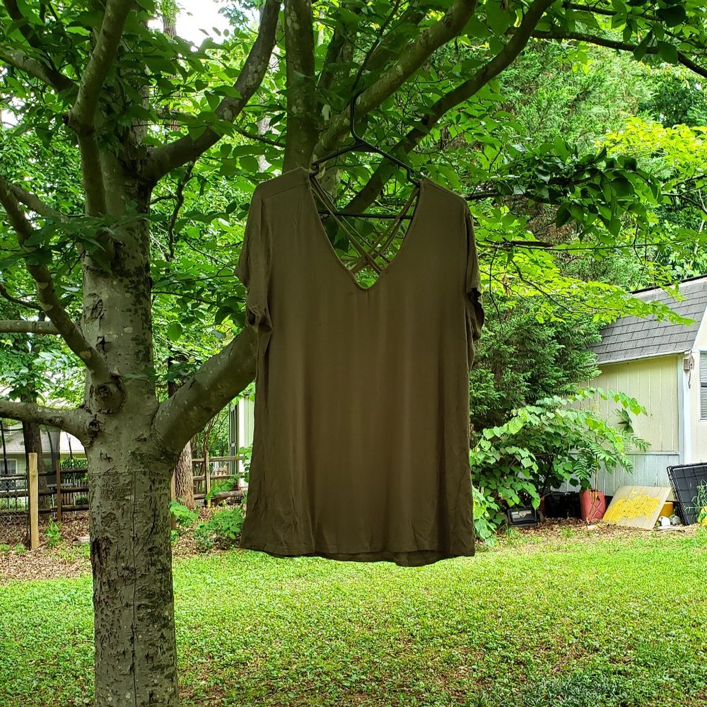 Wishful Park Olive Green Strappy Tee